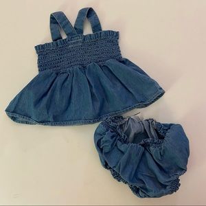 Baby Girl Outfit denim blue size 6-12 mo Old Navy